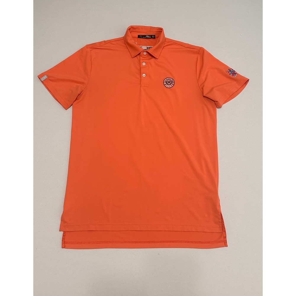 RLX Ralph Lauren Mens Orange Old North State Club Performance Golf Polo Shirt M